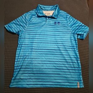 Under Armour Kids Blue Striped Polo